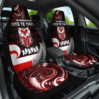 Aotearoa Toitu He Whakaputanga Car Seat Cover Toitu Te Tiriti O Waitangi LT05 One Size Black - Polynesian Pride