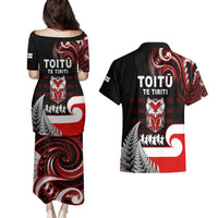 Aotearoa Toitu He Whakaputanga Couples Matching Puletasi and Hawaiian Shirt Toitu Te Tiriti O Waitangi LT05 - Polynesian Pride