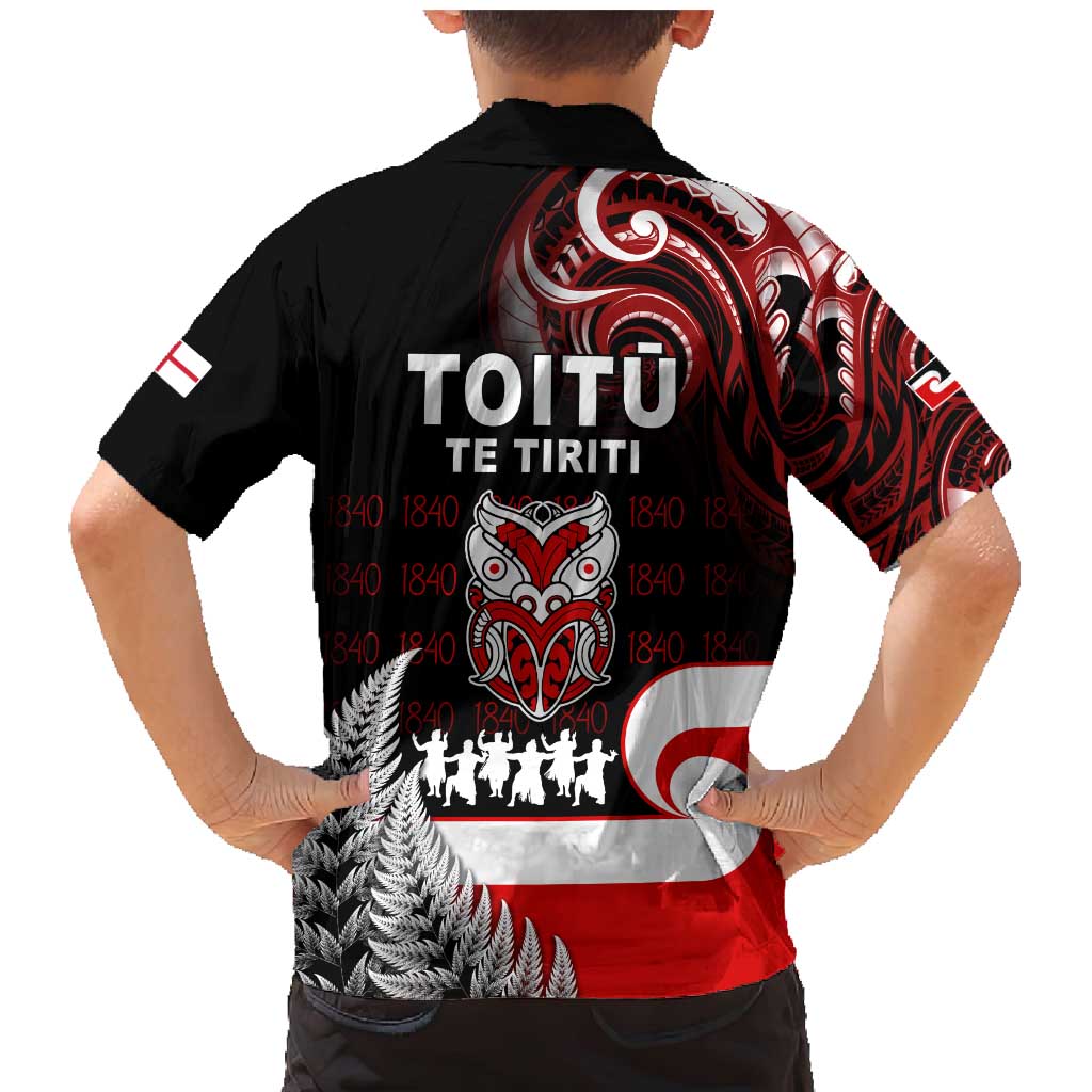 Aotearoa Toitu He Whakaputanga Family Matching Mermaid Dress and Hawaiian Shirt Toitu Te Tiriti O Waitangi LT05 - Polynesian Pride