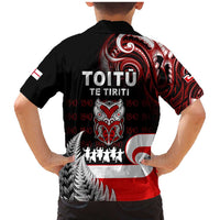 Aotearoa Toitu He Whakaputanga Family Matching Mermaid Dress and Hawaiian Shirt Toitu Te Tiriti O Waitangi LT05 - Polynesian Pride