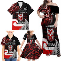 Aotearoa Toitu He Whakaputanga Family Matching Off Shoulder Maxi Dress and Hawaiian Shirt Toitu Te Tiriti O Waitangi LT05 - Polynesian Pride