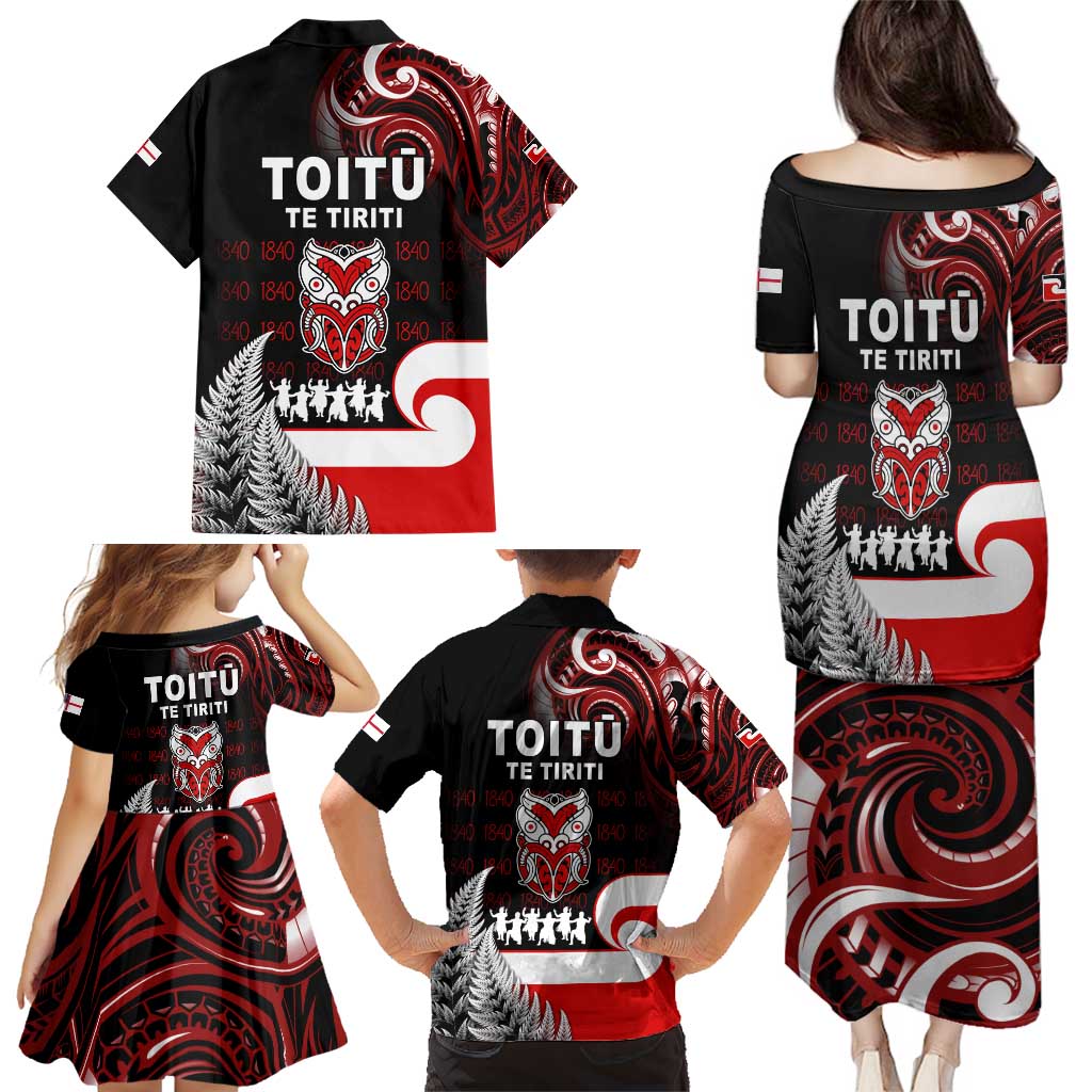 Aotearoa Toitu He Whakaputanga Family Matching Puletasi and Hawaiian Shirt Toitu Te Tiriti O Waitangi LT05 - Polynesian Pride