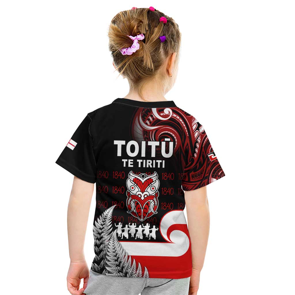 Aotearoa Toitu He Whakaputanga Kid T Shirt Toitu Te Tiriti O Waitangi LT05 - Polynesian Pride