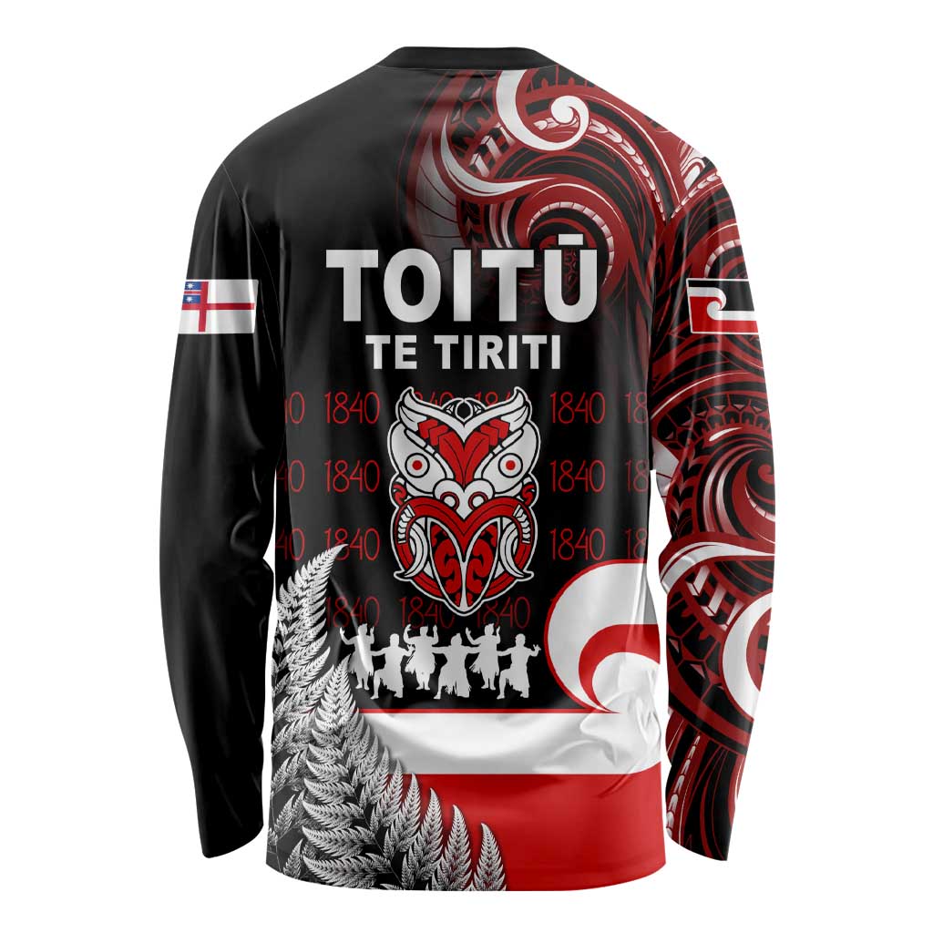 Aotearoa Toitu He Whakaputanga Long Sleeve Shirt Toitu Te Tiriti O Waitangi LT05 - Polynesian Pride