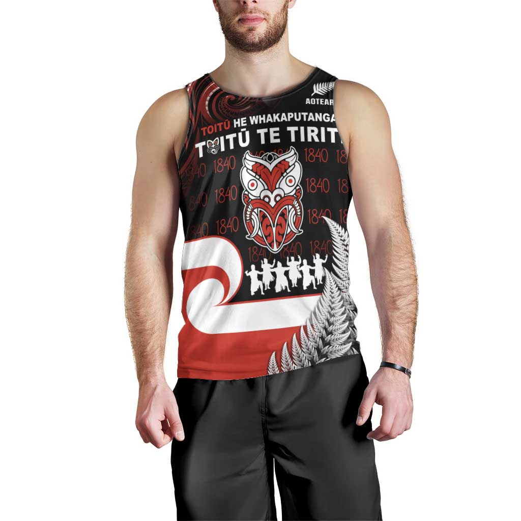 Aotearoa Toitu He Whakaputanga Men Tank Top Toitu Te Tiriti O Waitangi LT05 - Polynesian Pride
