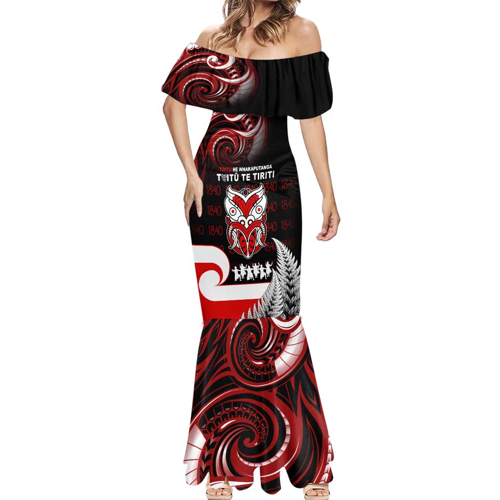 Aotearoa Toitu He Whakaputanga Mermaid Dress Toitu Te Tiriti O Waitangi LT05 - Polynesian Pride