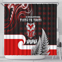 Aotearoa Toitu He Whakaputanga Shower Curtain Toitu Te Tiriti O Waitangi LT05 - Polynesian Pride