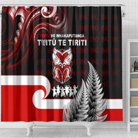 Aotearoa Toitu He Whakaputanga Shower Curtain Toitu Te Tiriti O Waitangi LT05 - Polynesian Pride
