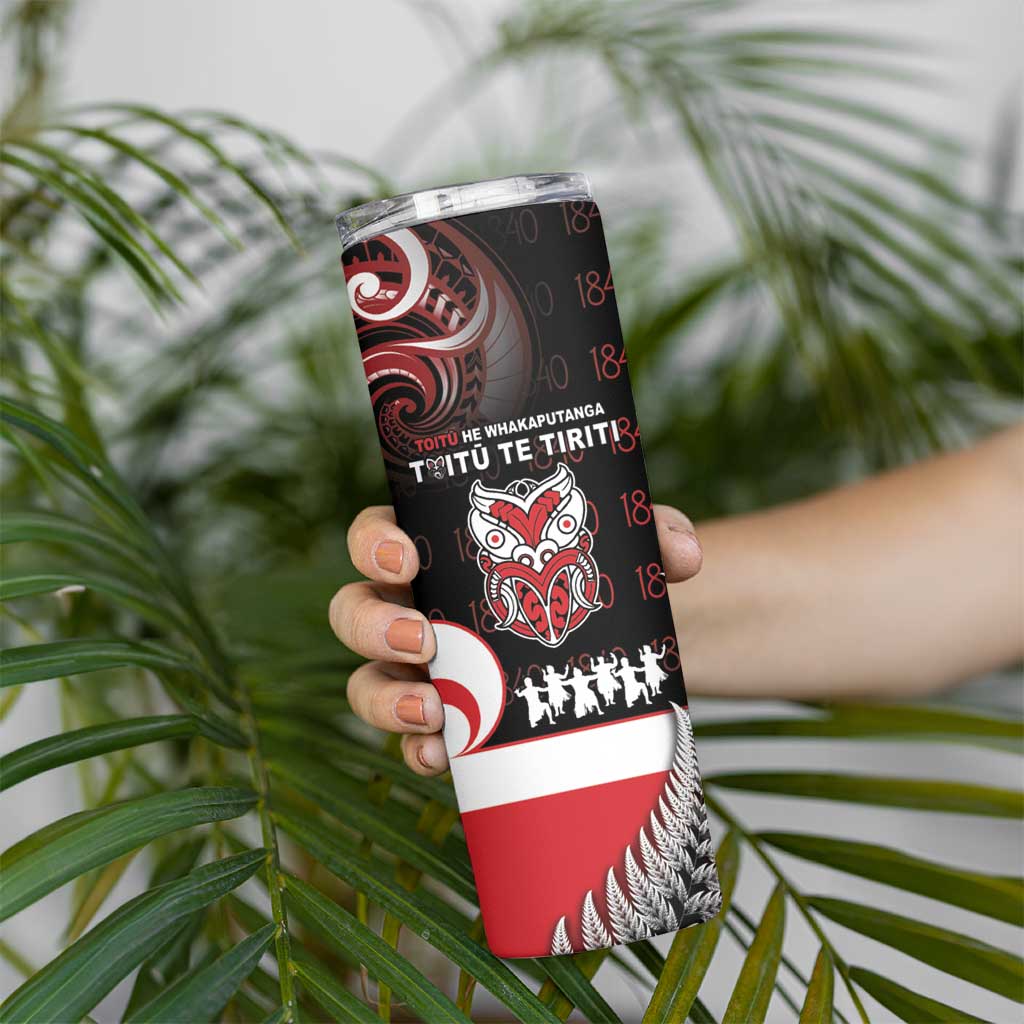 Aotearoa Toitu He Whakaputanga Skinny Tumbler Toitu Te Tiriti O Waitangi LT05 - Polynesian Pride