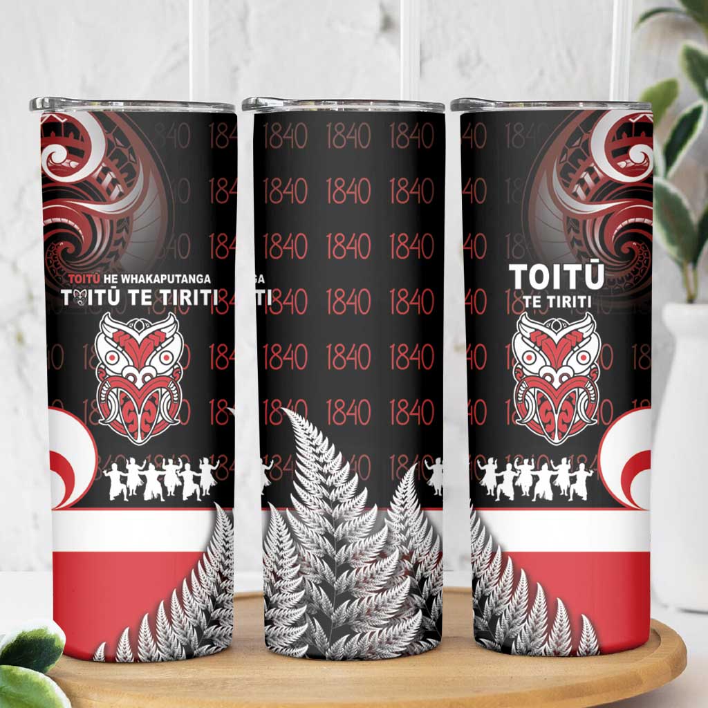 Aotearoa Toitu He Whakaputanga Skinny Tumbler Toitu Te Tiriti O Waitangi LT05 - Polynesian Pride
