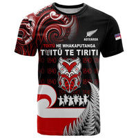 Aotearoa Toitu He Whakaputanga T Shirt Toitu Te Tiriti O Waitangi LT05 Black - Polynesian Pride