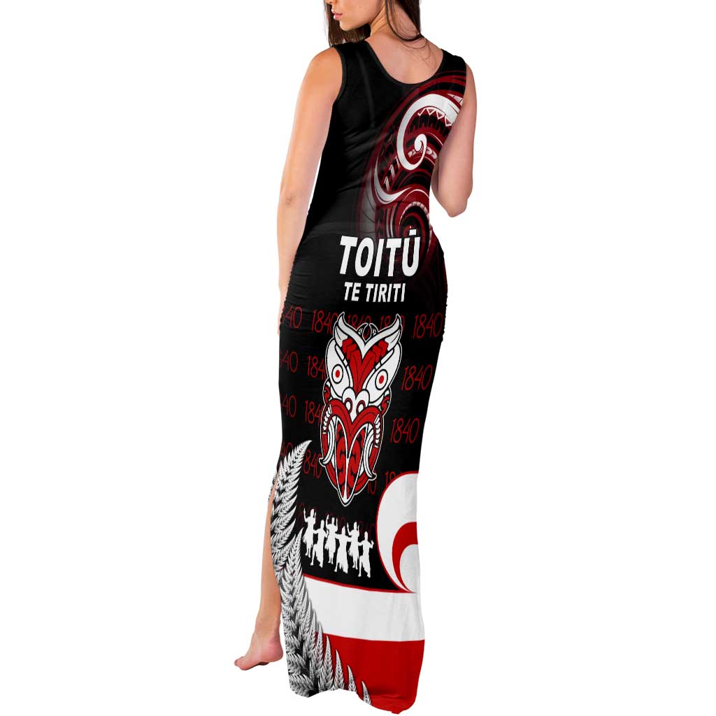 Aotearoa Toitu He Whakaputanga Tank Maxi Dress Toitu Te Tiriti O Waitangi LT05 - Polynesian Pride