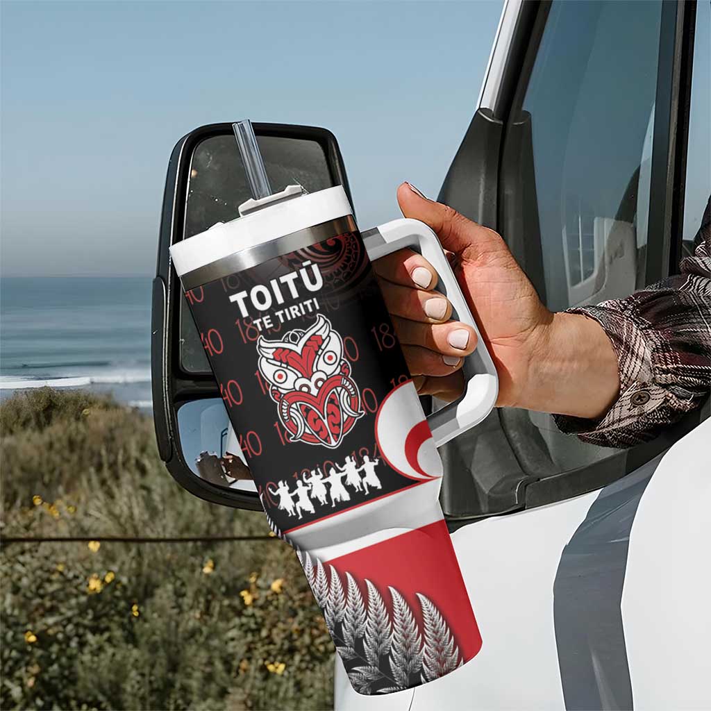 Aotearoa Toitu He Whakaputanga Tumbler With Handle Toitu Te Tiriti O Waitangi LT05 - Polynesian Pride