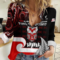 Aotearoa Toitu He Whakaputanga Women Casual Shirt Toitu Te Tiriti O Waitangi LT05 Female Black - Polynesian Pride