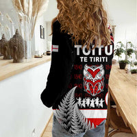 Aotearoa Toitu He Whakaputanga Women Casual Shirt Toitu Te Tiriti O Waitangi LT05 - Polynesian Pride