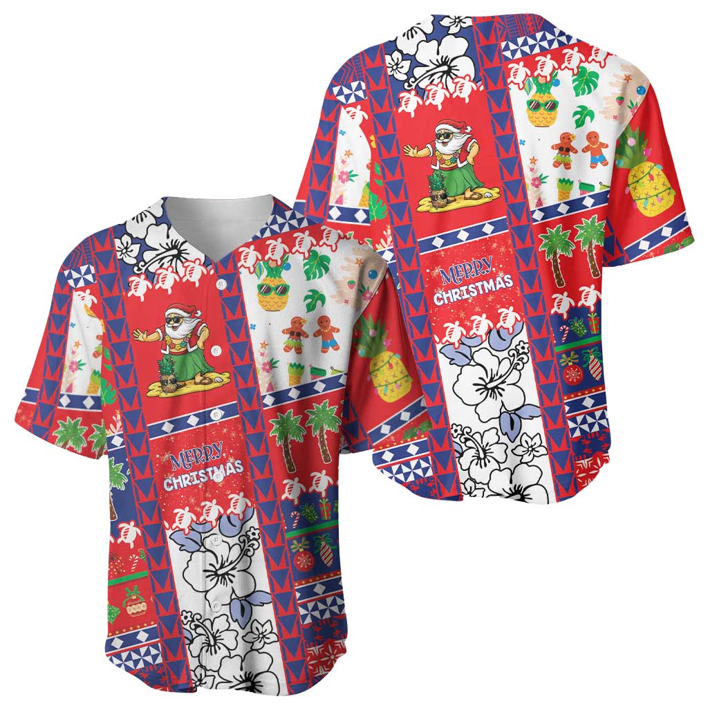 Wallis And Futuna Christmas Baseball Jersey Festive Beach Vibes LT05 - Polynesian Pride