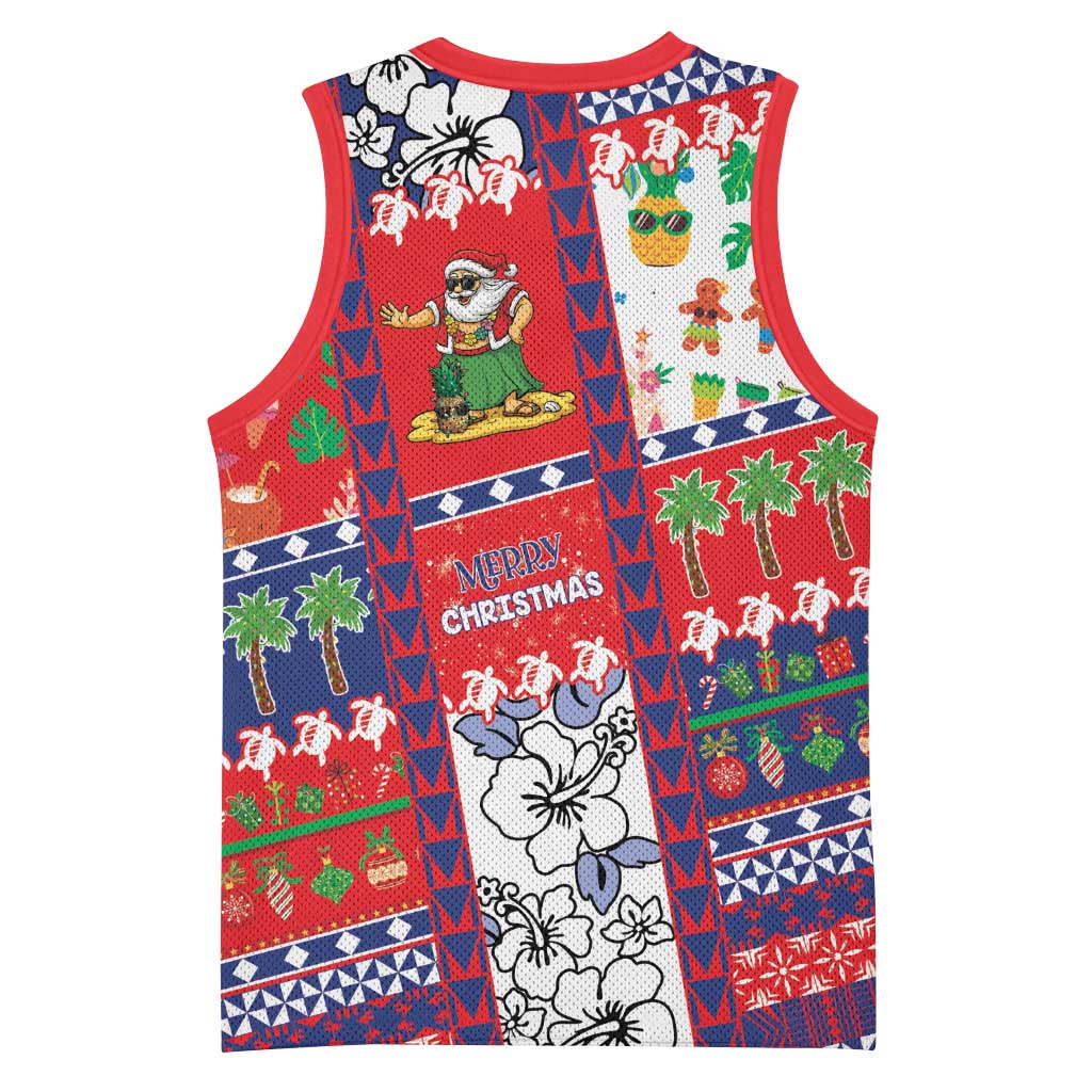 Wallis And Futuna Christmas Basketball Jersey Festive Beach Vibes LT05 - Polynesian Pride