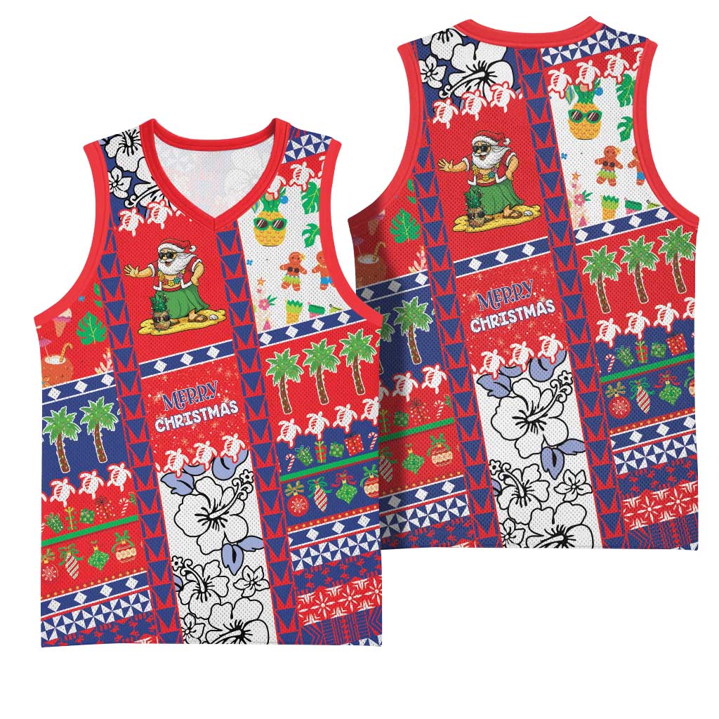 Wallis And Futuna Christmas Basketball Jersey Festive Beach Vibes LT05 - Polynesian Pride