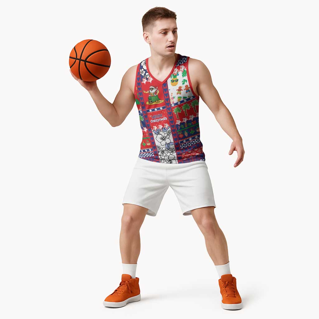 Wallis And Futuna Christmas Basketball Jersey Festive Beach Vibes LT05 - Polynesian Pride