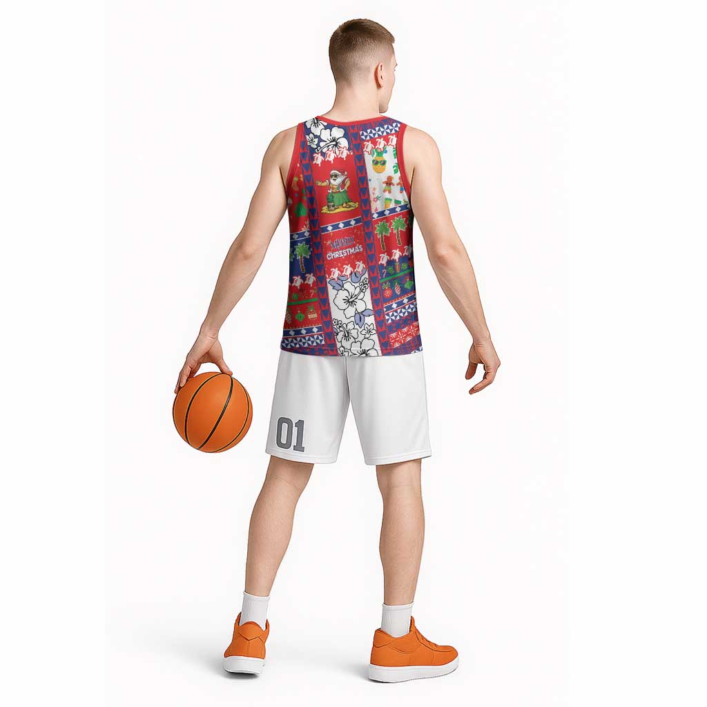 Wallis And Futuna Christmas Basketball Jersey Festive Beach Vibes LT05 - Polynesian Pride