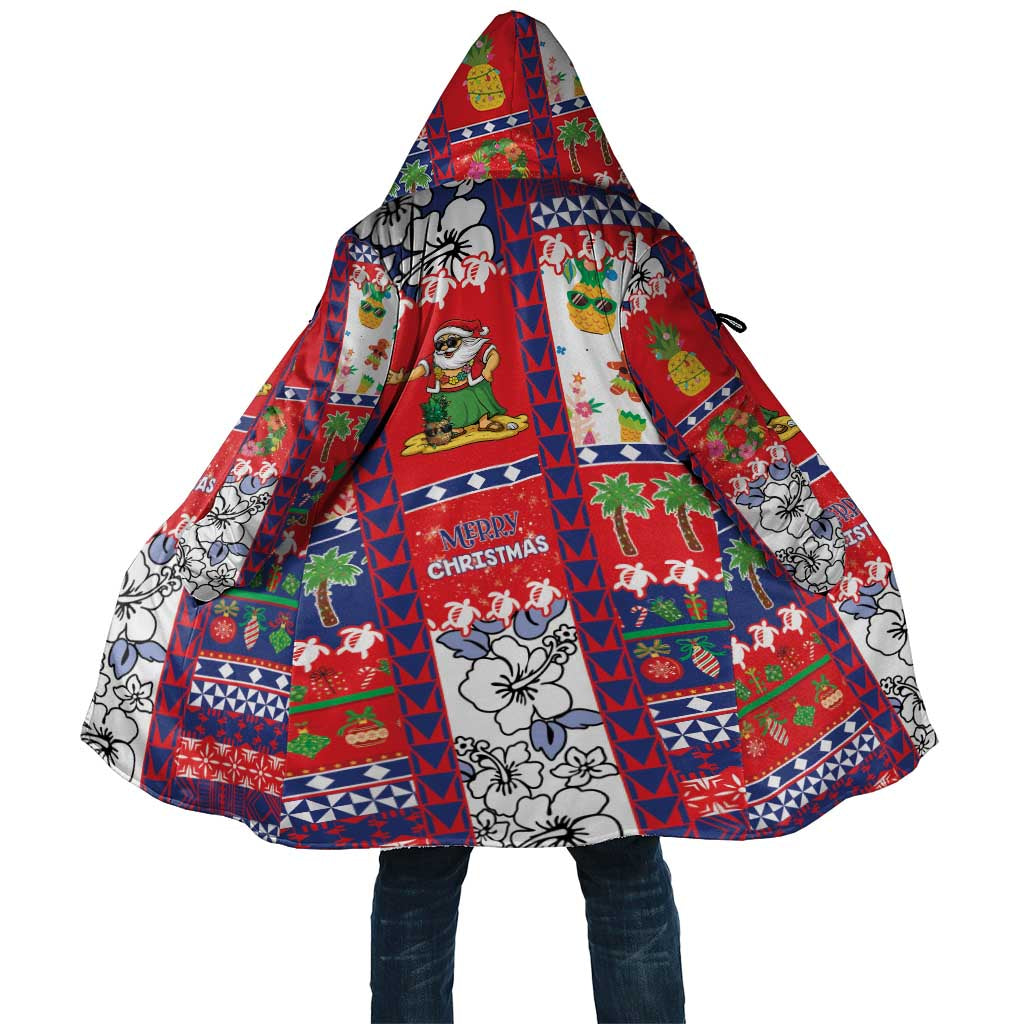 Wallis And Futuna Christmas Cloak Festive Beach Vibes LT05 Unisex Red - Polynesian Pride