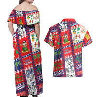 Wallis And Futuna Christmas Couples Matching Off Shoulder Maxi Dress and Hawaiian Shirt Festive Beach Vibes LT05 - Polynesian Pride