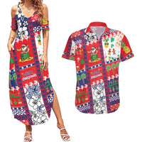 Wallis And Futuna Christmas Couples Matching Summer Maxi Dress and Hawaiian Shirt Festive Beach Vibes LT05 Red - Polynesian Pride