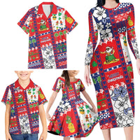 Wallis And Futuna Christmas Family Matching Long Sleeve Bodycon Dress and Hawaiian Shirt Festive Beach Vibes LT05 - Polynesian Pride