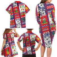 Wallis And Futuna Christmas Family Matching Long Sleeve Bodycon Dress and Hawaiian Shirt Festive Beach Vibes LT05 - Polynesian Pride