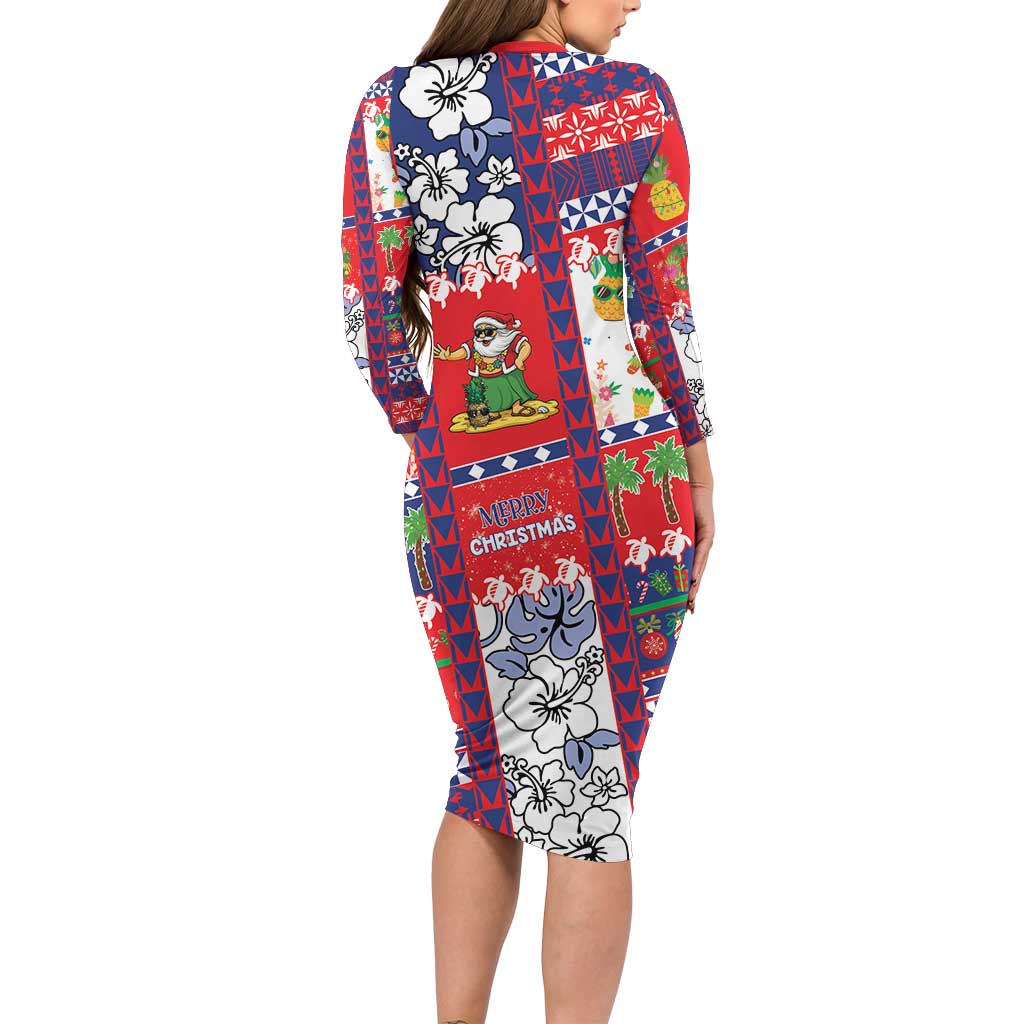 Wallis And Futuna Christmas Family Matching Long Sleeve Bodycon Dress and Hawaiian Shirt Festive Beach Vibes LT05 - Polynesian Pride