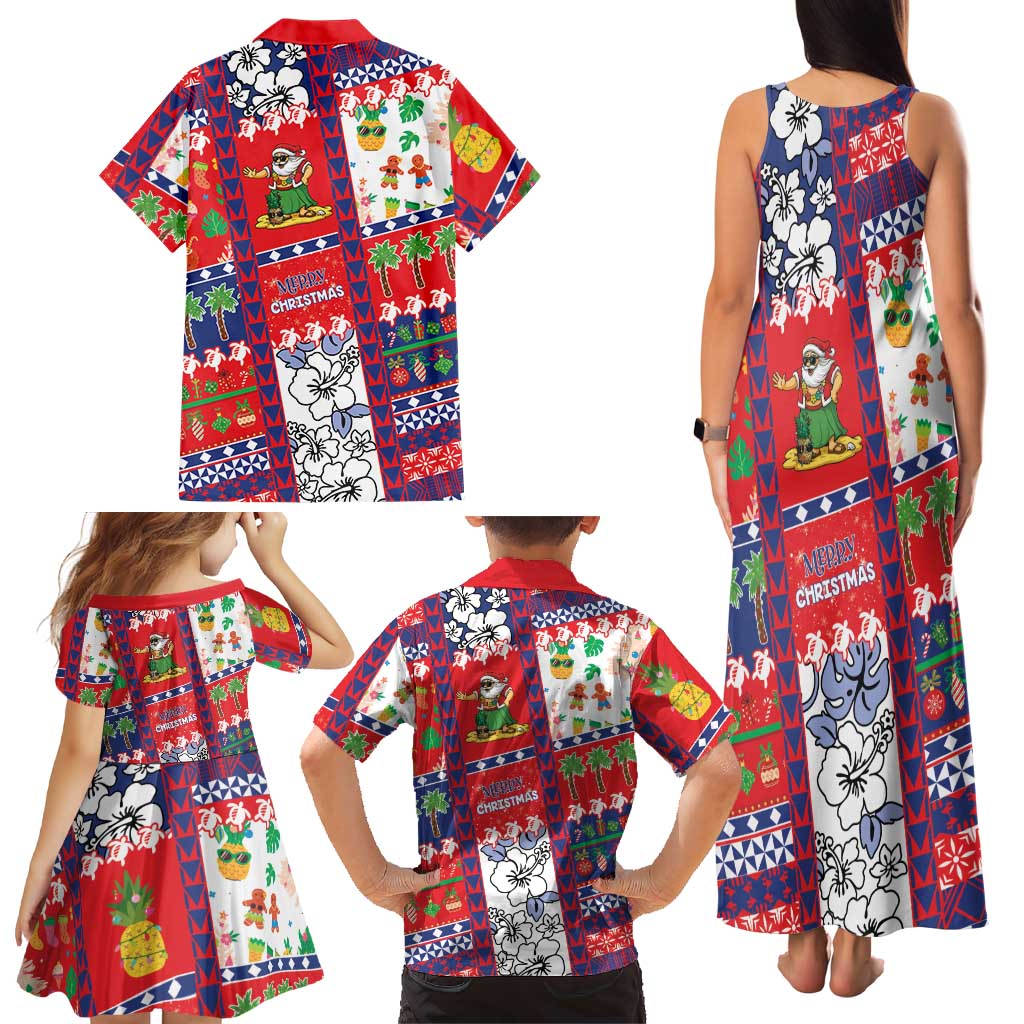 Wallis And Futuna Christmas Family Matching Tank Maxi Dress and Hawaiian Shirt Festive Beach Vibes LT05 - Polynesian Pride