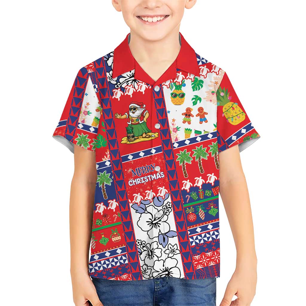 Wallis And Futuna Christmas Kid Hawaiian Shirt Festive Beach Vibes - Polynesian Pride