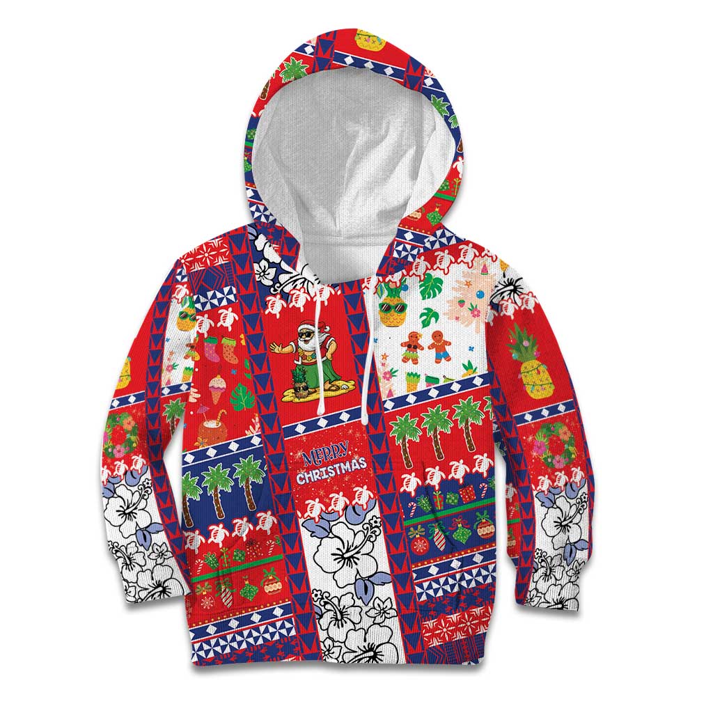 Wallis And Futuna Christmas Kid Hoodie Festive Beach Vibes - Polynesian Pride