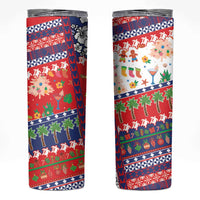 Wallis And Futuna Christmas Skinny Tumbler Festive Beach Vibes LT05 Red - Polynesian Pride