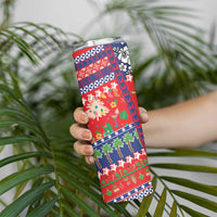 Wallis And Futuna Christmas Skinny Tumbler Festive Beach Vibes LT05 - Polynesian Pride