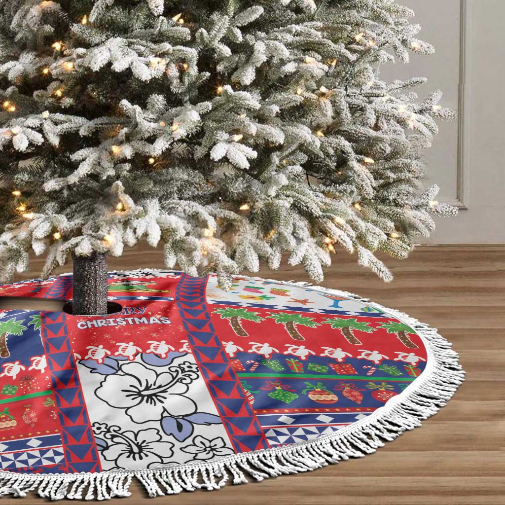 Wallis And Futuna Christmas Tree Skirt Festive Beach Vibes LT05 - Polynesian Pride