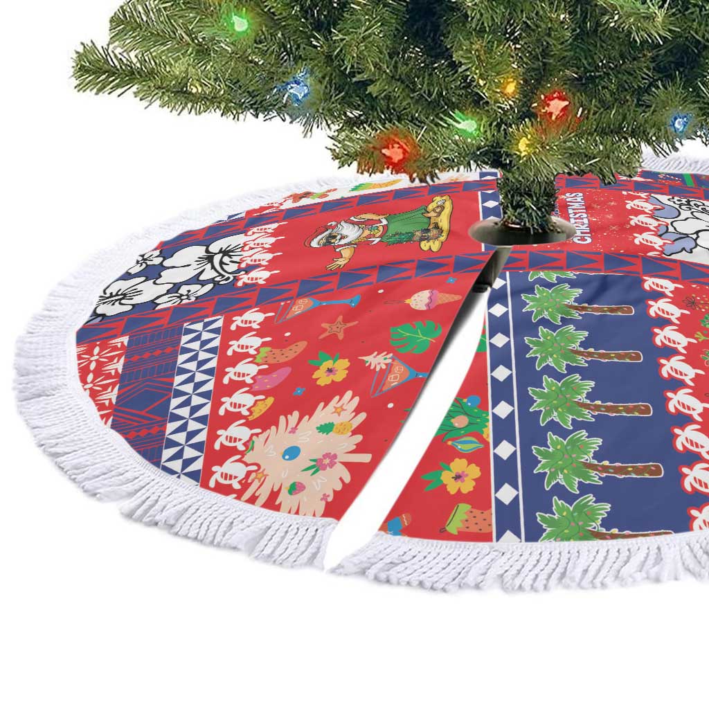 Wallis And Futuna Christmas Tree Skirt Festive Beach Vibes LT05 - Polynesian Pride