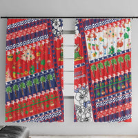 Wallis And Futuna Christmas Window Curtain Festive Beach Vibes LT05 With Hooks Red - Polynesian Pride
