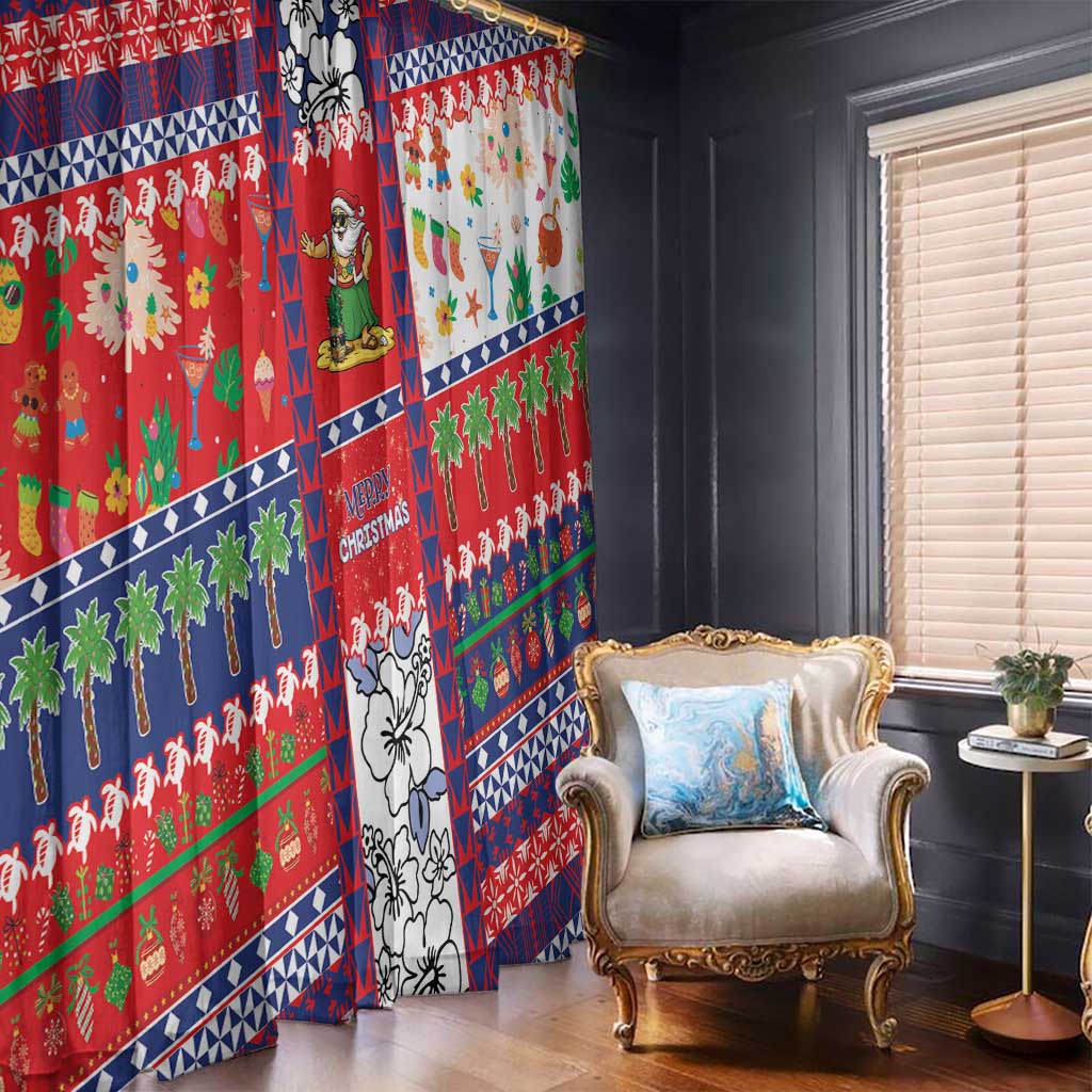 Wallis And Futuna Christmas Window Curtain Festive Beach Vibes LT05 - Polynesian Pride