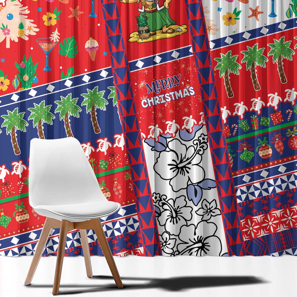 Wallis And Futuna Christmas Window Curtain Festive Beach Vibes LT05 - Polynesian Pride