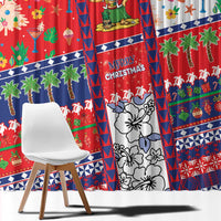 Wallis And Futuna Christmas Window Curtain Festive Beach Vibes LT05 - Polynesian Pride