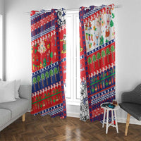 Wallis And Futuna Christmas Window Curtain Festive Beach Vibes LT05 With Grommets Red - Polynesian Pride