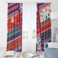 Wallis And Futuna Christmas Window Curtain Festive Beach Vibes LT05 - Polynesian Pride