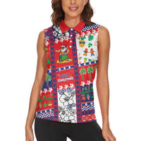 Wallis And Futuna Christmas Women Sleeveless Polo Shirt Festive Beach Vibes LT05 - Polynesian Pride