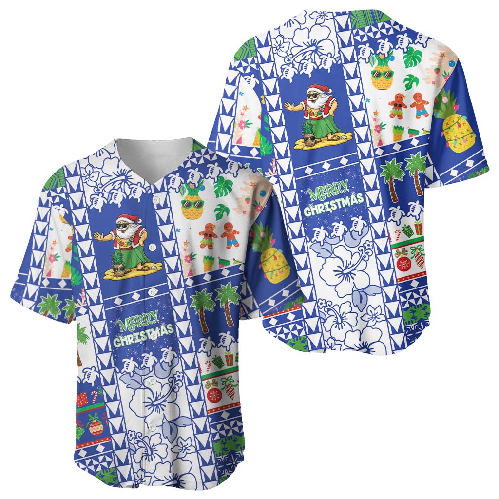 Northern Mariana Islands Christmas Baseball Jersey Festive Beach Vibes LT05 - Polynesian Pride