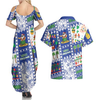 Northern Mariana Islands Christmas Couples Matching Summer Maxi Dress and Hawaiian Shirt Festive Beach Vibes LT05 - Polynesian Pride