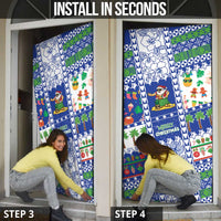Northern Mariana Islands Christmas Door Cover Festive Beach Vibes - Polynesian Pride