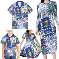 Northern Mariana Islands Christmas Family Matching Long Sleeve Bodycon Dress and Hawaiian Shirt Festive Beach Vibes LT05 - Polynesian Pride