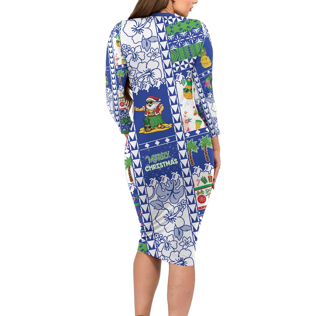 Northern Mariana Islands Christmas Family Matching Long Sleeve Bodycon Dress and Hawaiian Shirt Festive Beach Vibes LT05 - Polynesian Pride