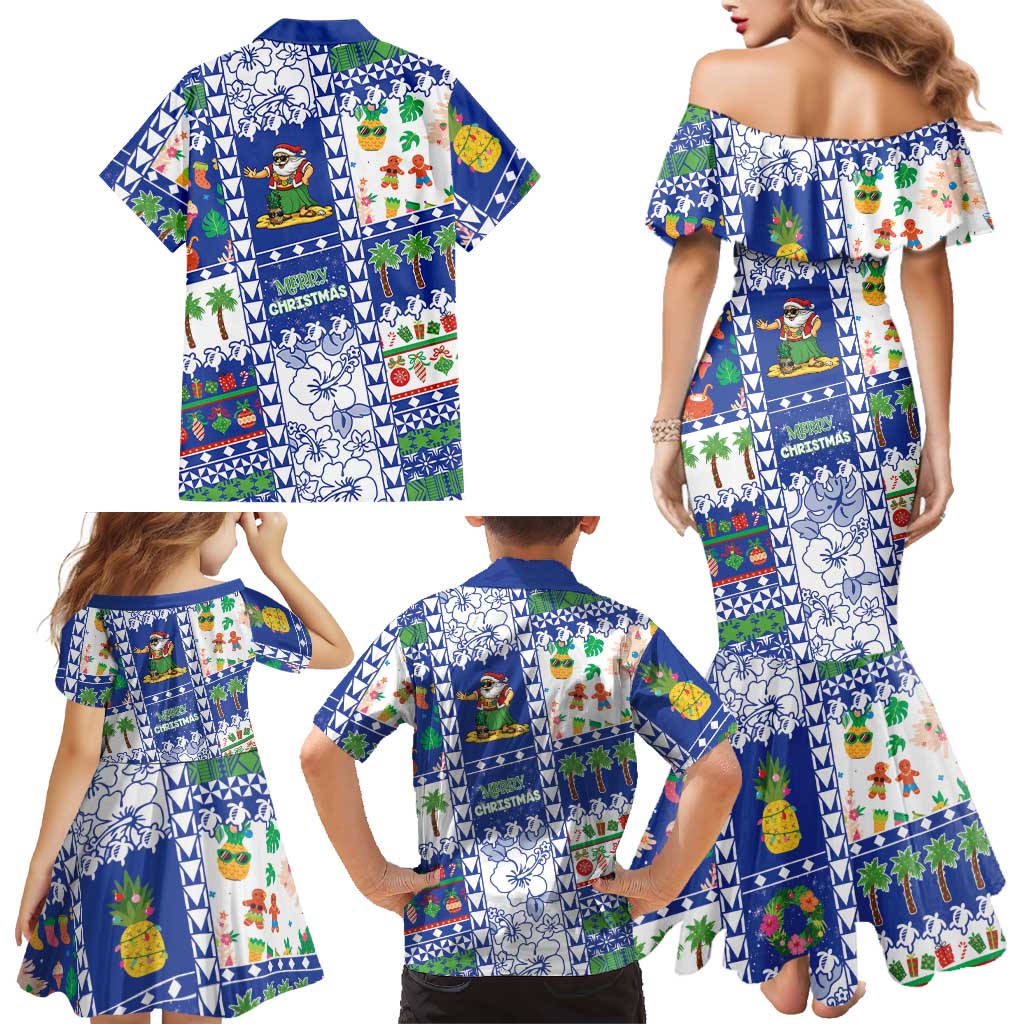 Northern Mariana Islands Christmas Family Matching Mermaid Dress and Hawaiian Shirt Festive Beach Vibes LT05 - Polynesian Pride